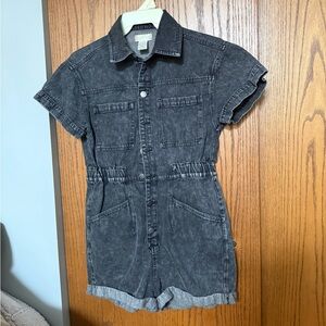 Altar'd State Washed Black Denim Romper